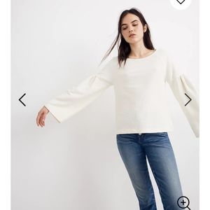 Madewell Texture and Thread Shirred Sleeve Top